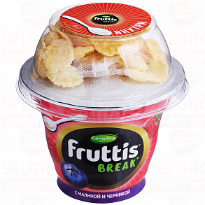 Продукт йогуртный FRUTTIS малина черника 2,5%, 180г