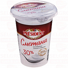 Сметана PRESIDENT 30%, 350г