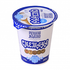 Сметана РУЗСКОЕ 25%, 175г