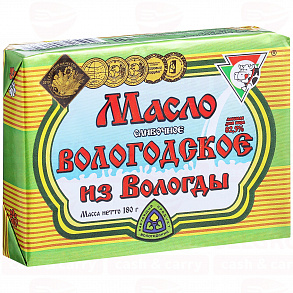 Масло сливочное ИЗ ВОЛОГДЫ вологодское 82,5%, 180г