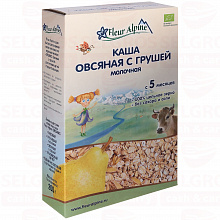 Каша молочная FLEUR ALPINE овсяная с грушей, 5 месяцев, 200г