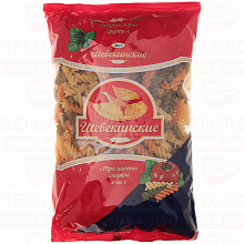 Макароны ШЕБЕКИНСКИЕ спирали три цвета, 450г