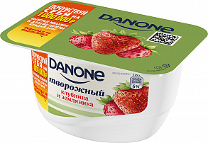 Творожный десерт DANONE клубника-земляника, 130г