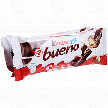 Вафли KINDER BUENO в молочном шоколаде, 129г