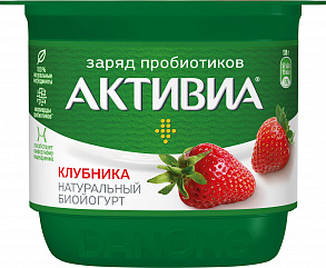 Йогурт DANONE ACTIVIA клубника, 130г