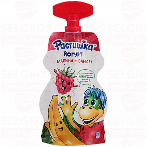 Йогурт DANONE РАСТИШКА малина-банан 2,6%, 75г