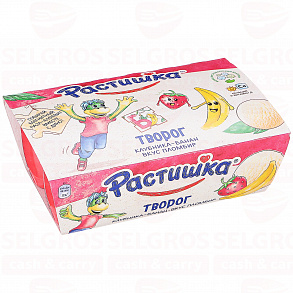 Творог DANONE РАСТИШКА клубника-банан-пломбир, 270г
