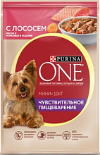 Корм для собак PURINA ONE MINI для собак с чувствительным пищеварением, 85г