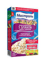 Хлопья МИСТРАЛЬ 5 злаков, 400г